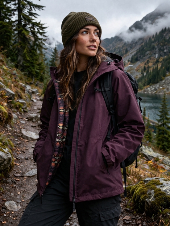 Pendleton Jackets & Blazers - Pendleton Winterbloom Jacket XL NWT Waterproof Hooded Coat Plum Boho Outdoor